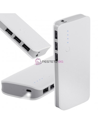 Външна батерия 10000mah 3x USB и LED фенерче